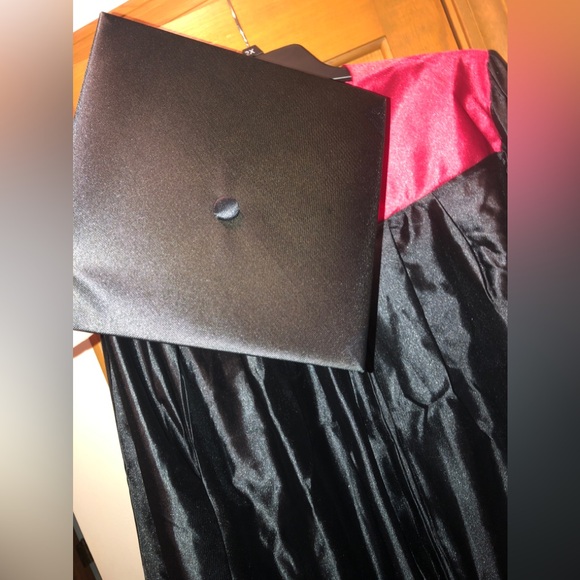 Cap & Gown Black & Red Unisex 6'-6'2" tall Graduation Ceremony Robe - Picture 9 of 11